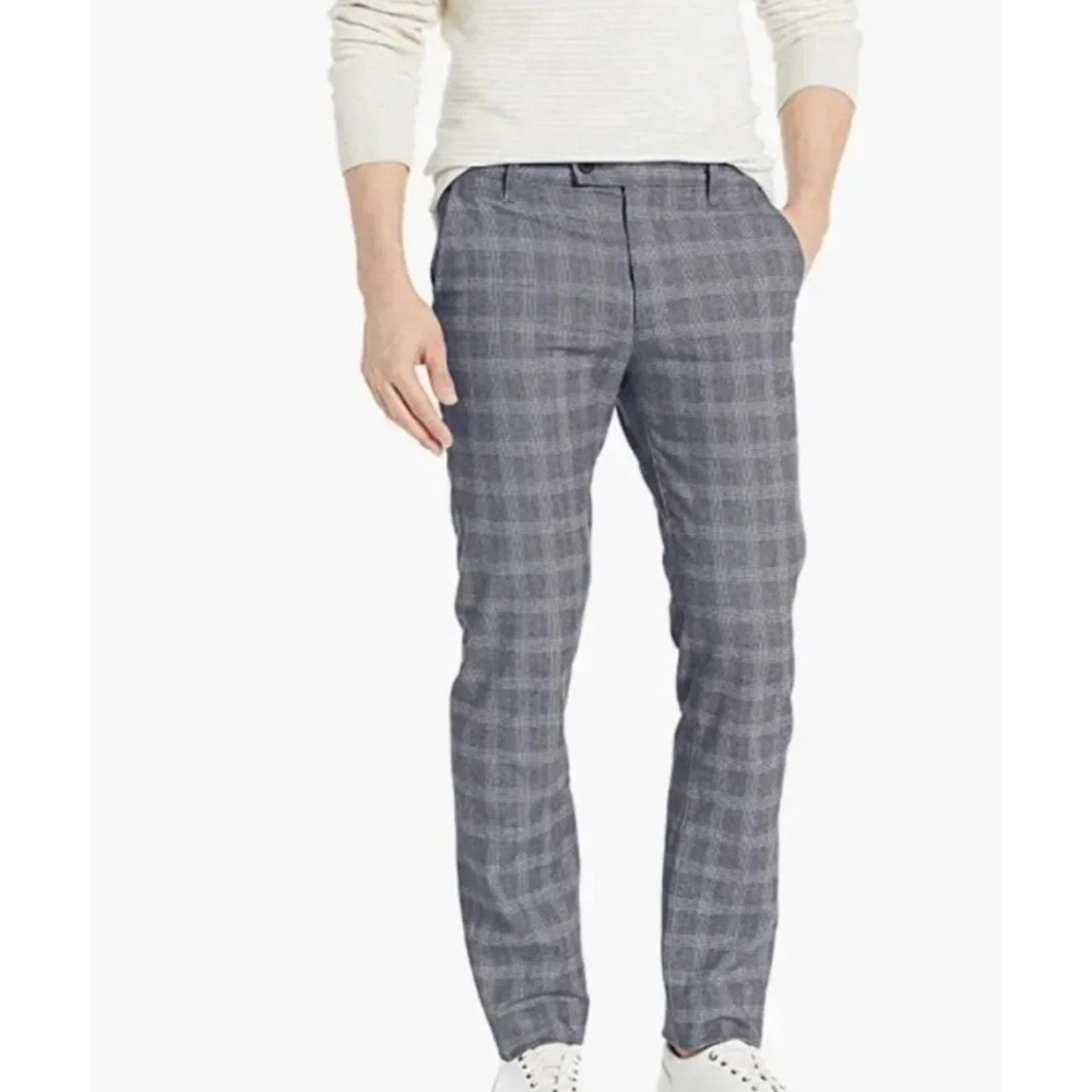AG Adriano Goldschmied The Marshall Slim Straight Leg Trouser Blue Plaid 31R